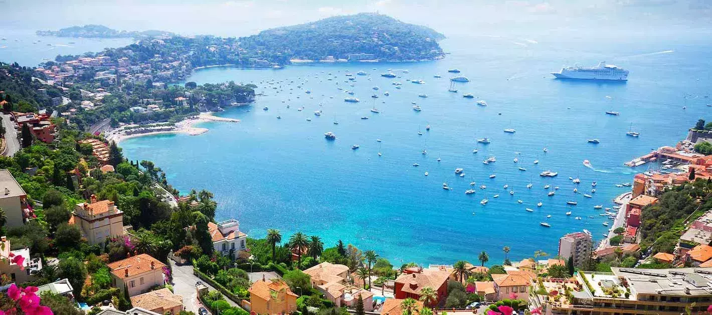 The coastline of Nice on the Cote d'Azur