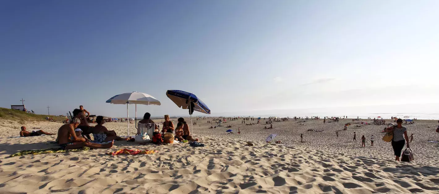 Beach on The Landes coast, in France